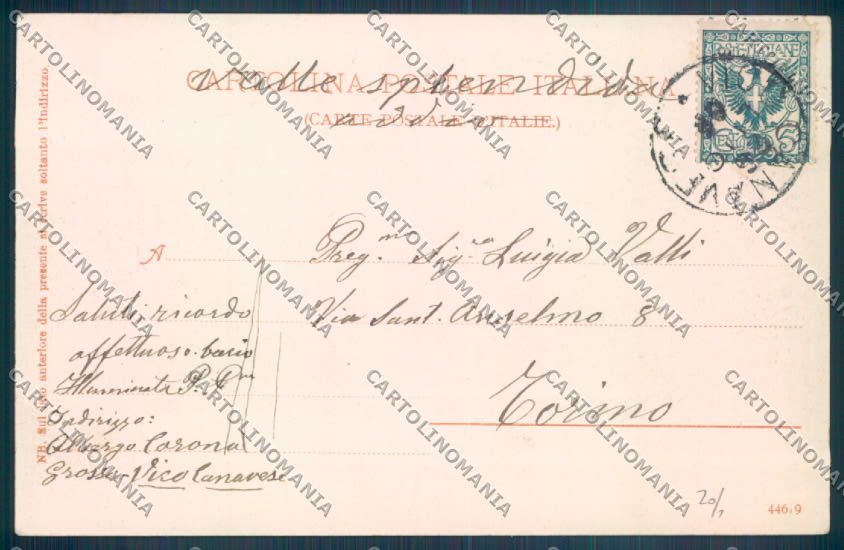 Torino Vico Canavese Drusacco cartolina ZT0867 – retro
