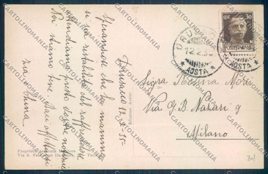 Torino Vico Canavese Drusacco cartolina ZT0868 – retro