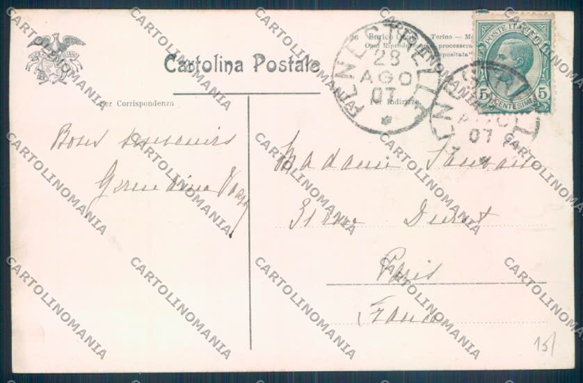 Torino Fenestrelle Nevicata Genta cartolina ZT0881 – retro