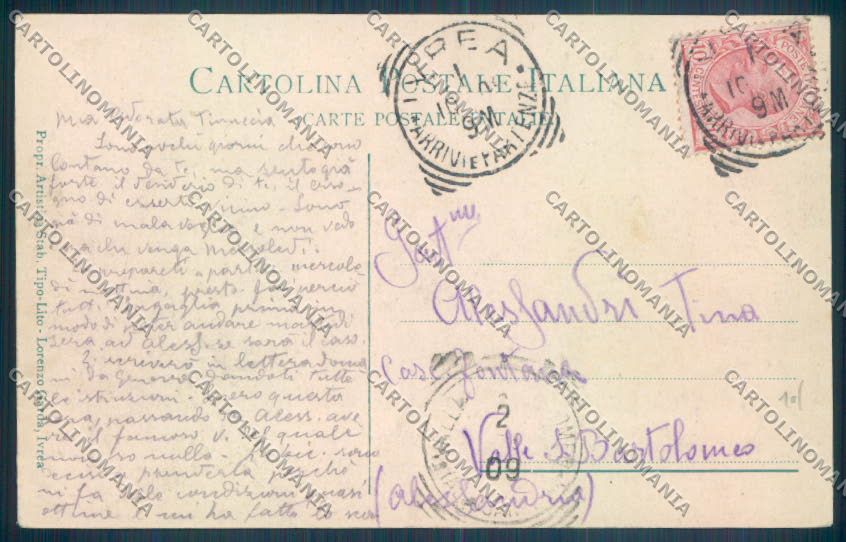 Torino Ivrea cartolina ZT1025 – retro