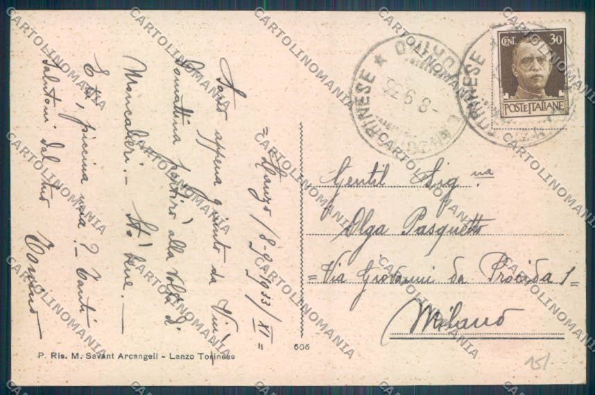 Torino Lanzo Torinese cartolina ZT1067 – retro