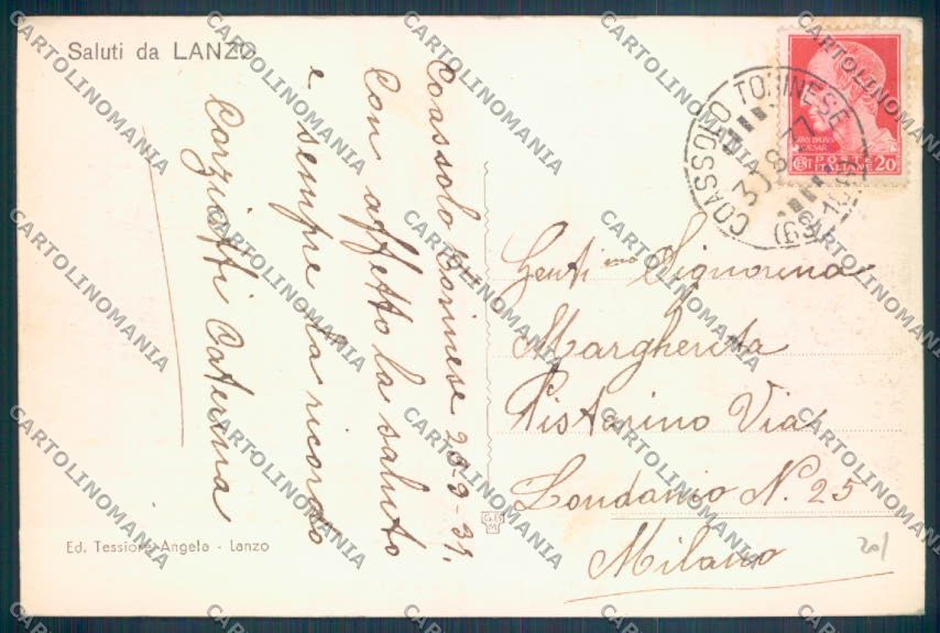 Torino Lanzo Torinese cartolina ZT1081 – retro