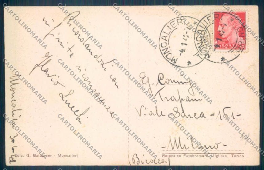 Torino Moncalieri cartolina ZT1089 – retro