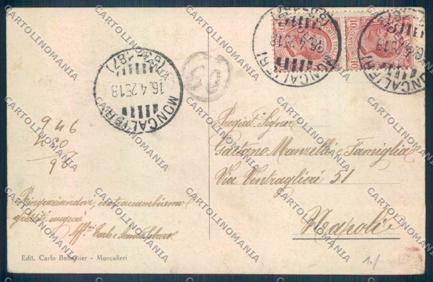 Torino Moncalieri cartolina ZT1092 – retro