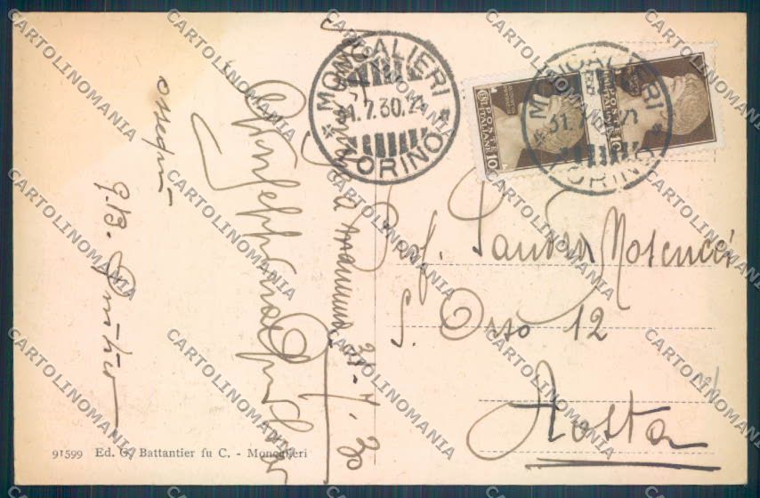 Torino Moncalieri Caserma cartolina ZT1106 – retro