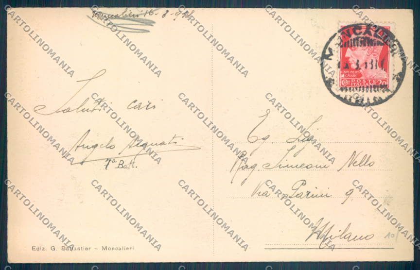 Torino Moncalieri Caserma cartolina ZT1108 – retro