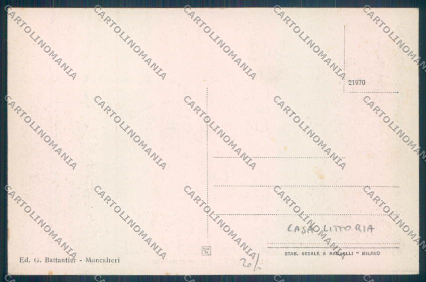 Torino Moncalieri Casa Littoria cartolina ZT1135 – retro