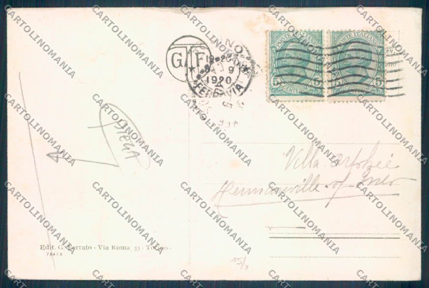 Torino Pinerolo Stazione ABRASA PIEGA cartolina ZT1173 – retro