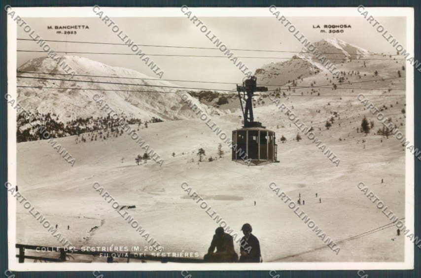 Torino Sestriere Nevicata Sci Funivia Foto cartolina ZT1244 – fronte