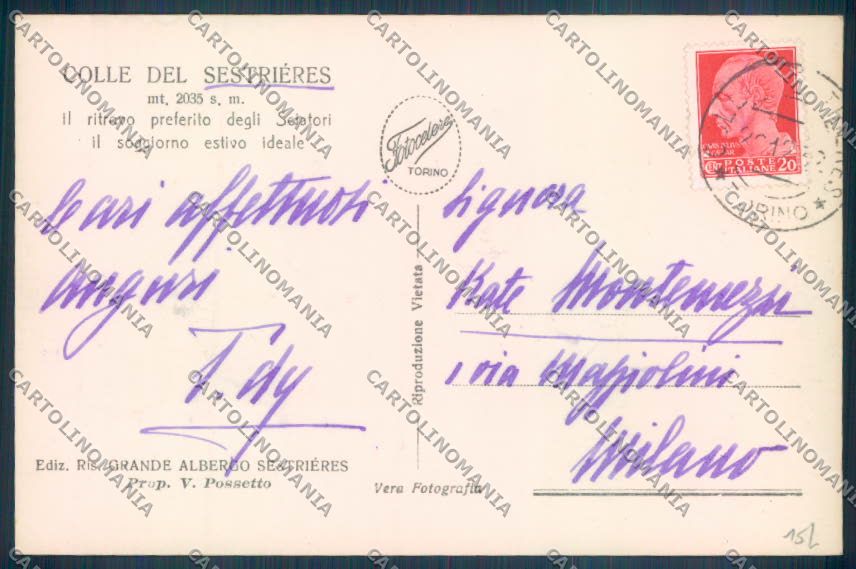 Torino Sestriere Foto cartolina ZT1245 – retro