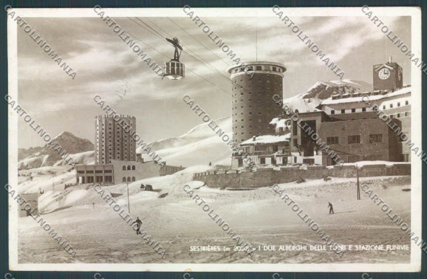 Torino Sestriere Nevicata Sci Funivia Foto cartolina ZT1255 – fronte