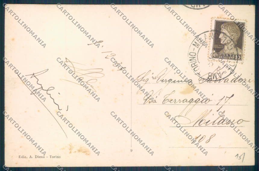 Torino Sestriere Nevicata Sci Funivia Foto cartolina ZT1255 – retro