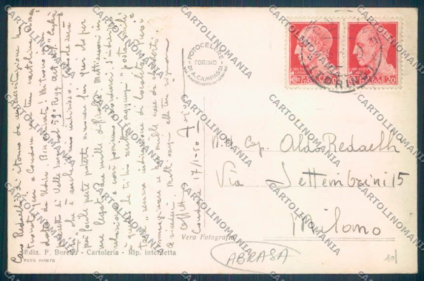 Torino Condove Mocchie ABRASA Foto cartolina ZT1263 – retro