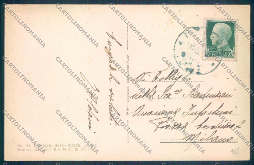 Torino Usseglio Rocciamelone cartolina ZT1288 – retro