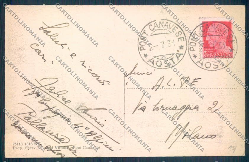 Torino Pont Canavese cartolina ZT1330 – retro