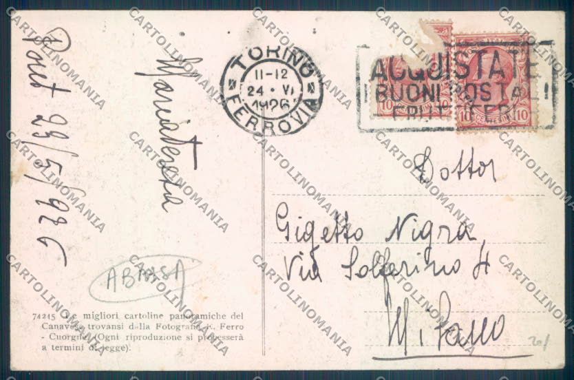 Torino Pont Canavese ABRASA cartolina ZT1334 – retro
