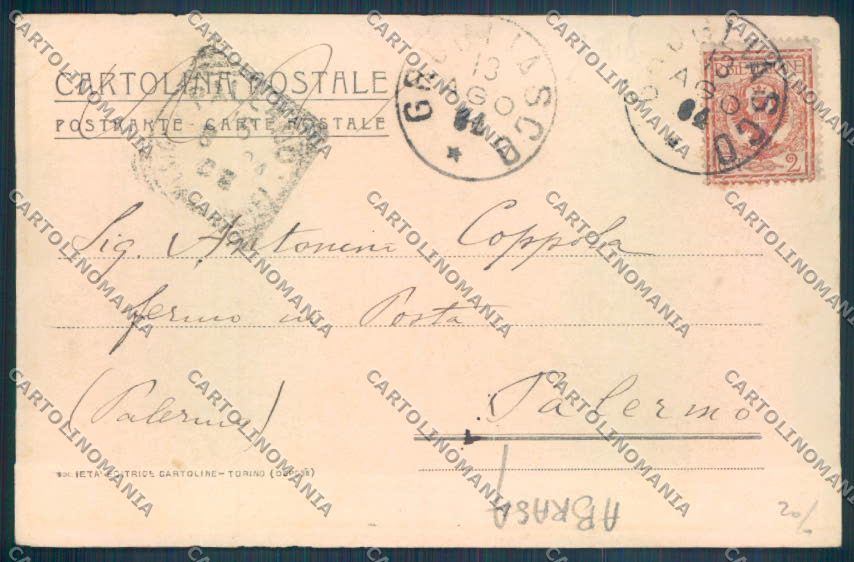Torino Grugliasco ABRASA cartolina ZT1372 – retro