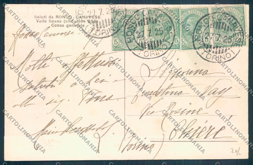 Torino Ronco Canavese cartolina ZT1386 – retro
