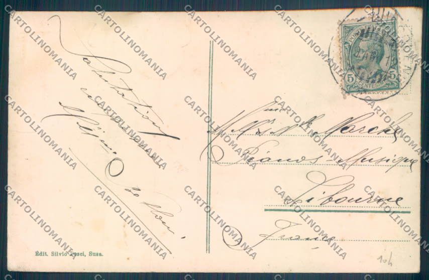 Torino Susa PIEGHINA TRACCE UMIDO cartolina ZT1484 – retro