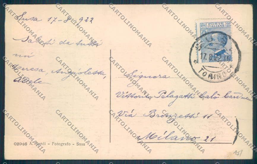 Torino Susa cartolina ZT1516 – retro