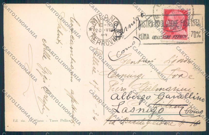 Torino Torre Pellice cartolina ZT1565 – retro