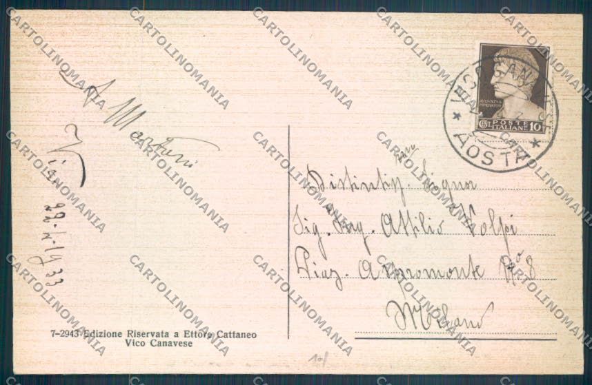 Torino Vico Canavese cartolina ZT1619 – retro