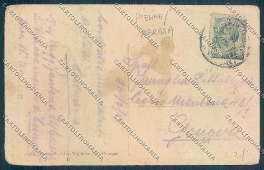 Torino Cuorgnè PIEGHE ABRASA cartolina ZT1705 – retro