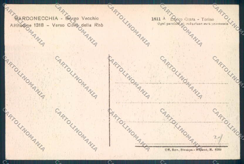 Torino Bardonecchia Genta cartolina ZT1711 – retro