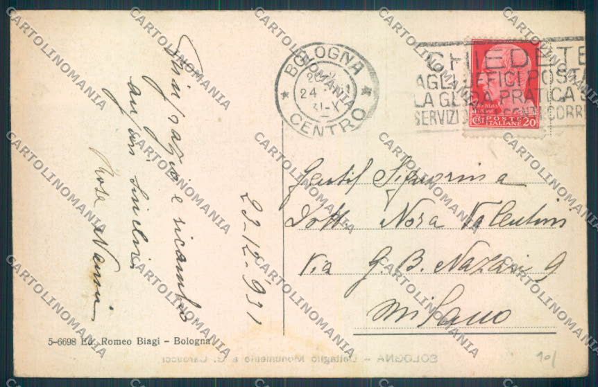 Bologna Città Carducci cartolina ZT1793 – retro