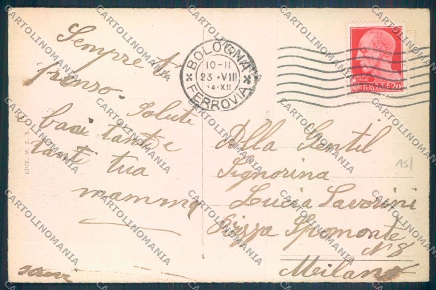 Bologna Città Automobile cartolina ZT1882 – retro