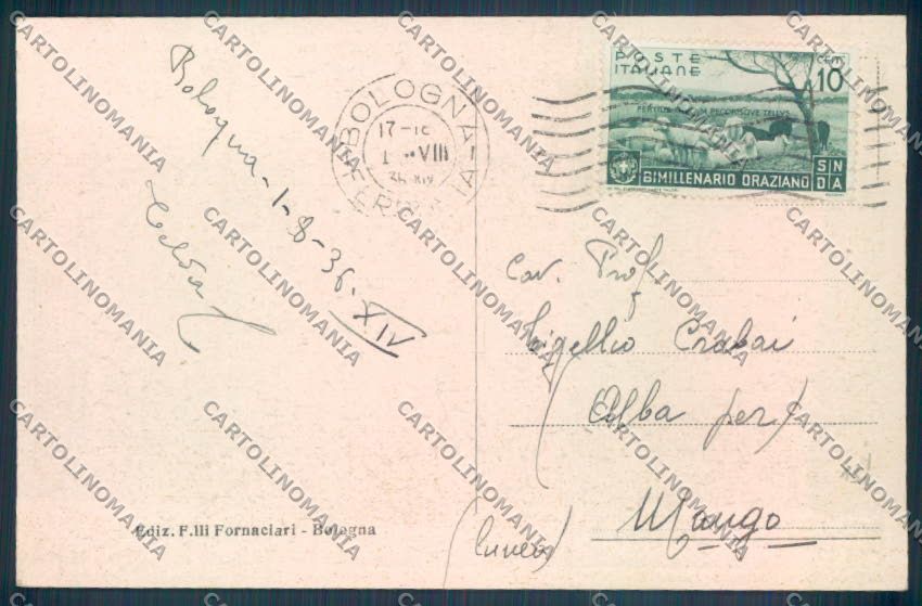 Bologna Città Funivia cartolina ZT1920 – retro