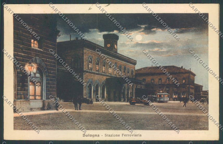Bologna Città Stazione Chiaro di Luna cartolina ZT1947 – fronte