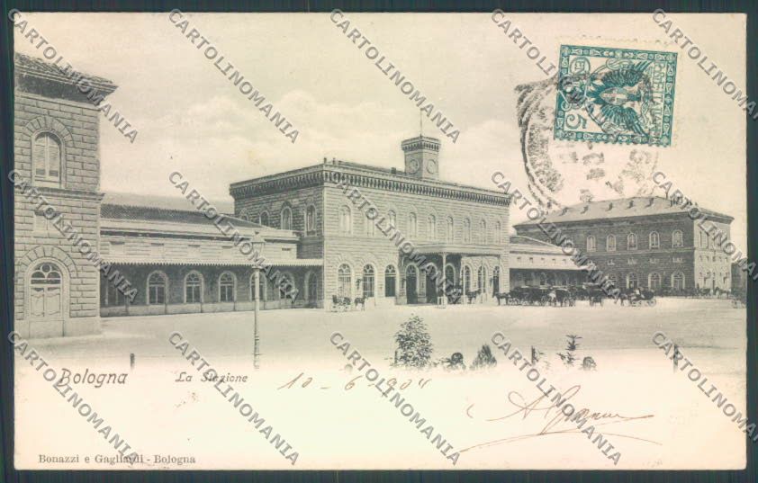 Bologna Città Stazione Tram PIEGHINE cartolina ZT1953 – fronte