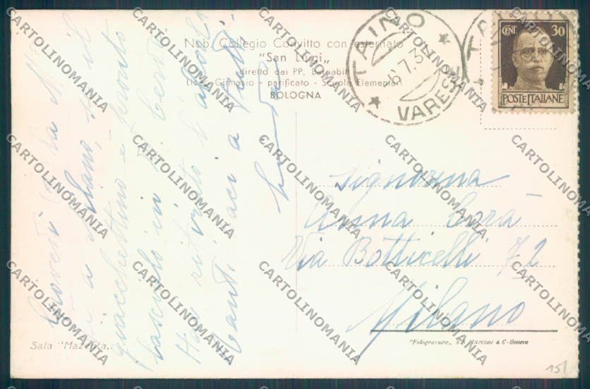 Bologna Città Collegio cartolina ZT2023 – retro