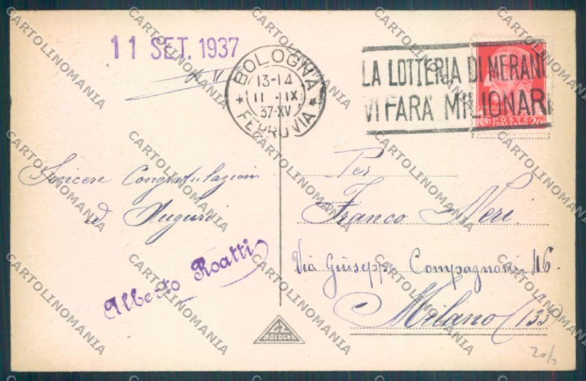 Bologna Città cartolina ZT2116 – retro