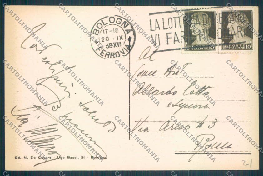 Bologna Città cartolina ZT2139 – retro