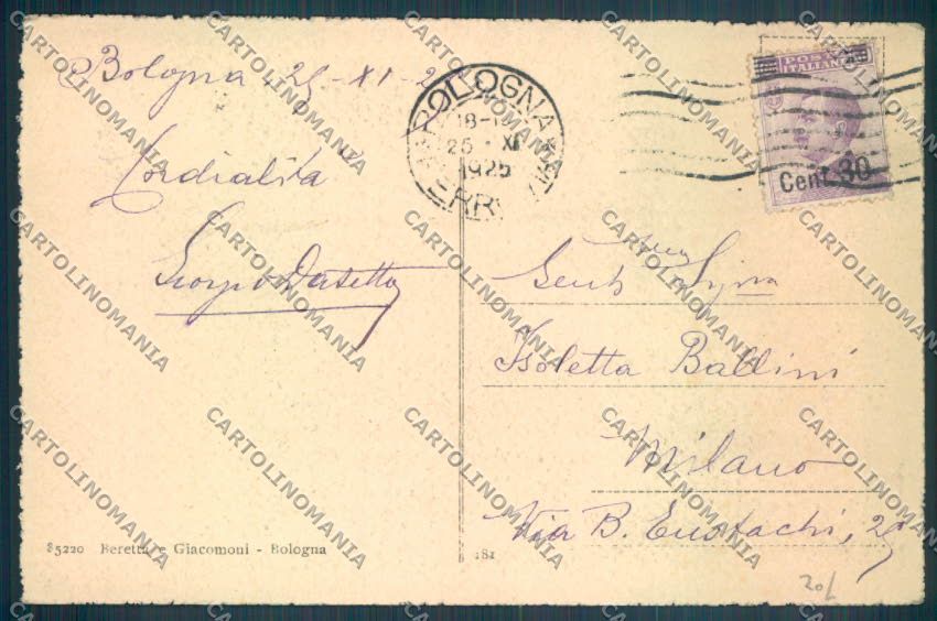 Bologna Città cartolina ZT2148 – retro