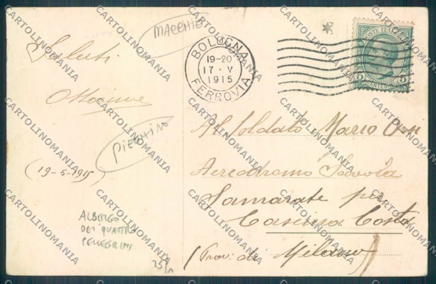 Bologna Città Albergo Pellegrini PIEGHINE MACCHIE cartolina ZT2242 – retro