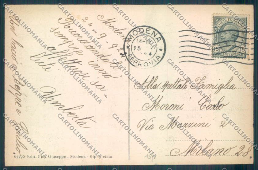 Modena Città cartolina ZT2434 – retro
