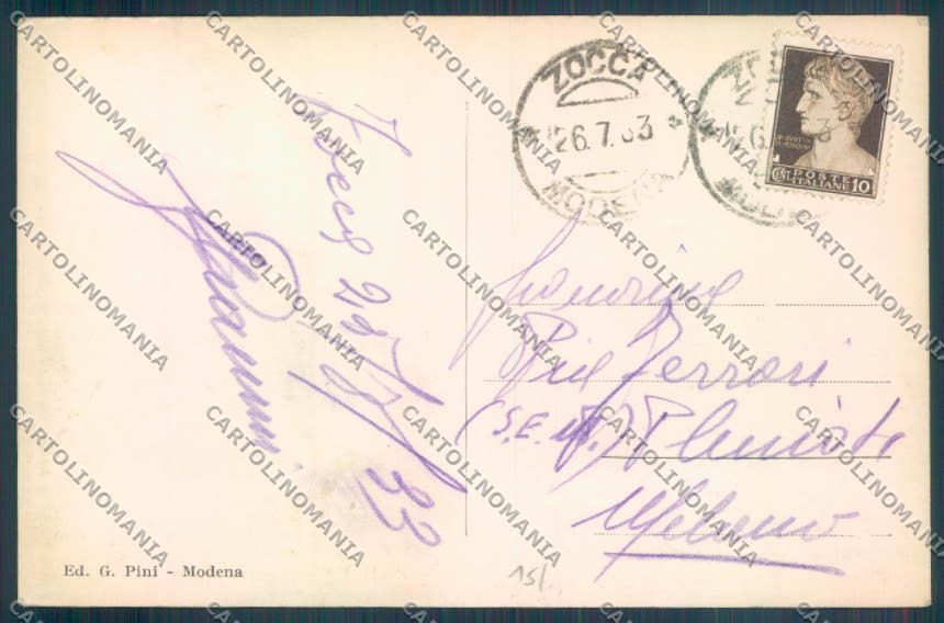Modena Zocca Foto cartolina ZT2489 – retro
