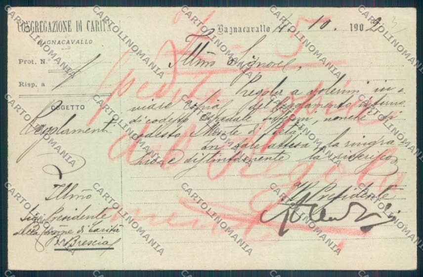 Ravenna Bagnacavallo cartolina ZT2614 – retro