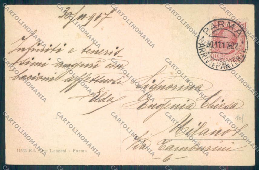 Parma Città Scuola Militare cartolina ZT2625 – retro
