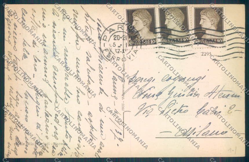 Parma Città Scuola Militare cartolina ZT2626 – retro