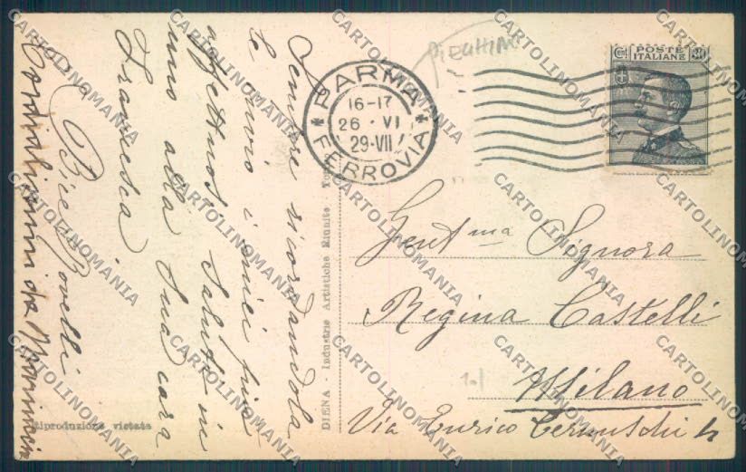 Parma Città Caserma PIEGHINE cartolina ZT2637 – retro