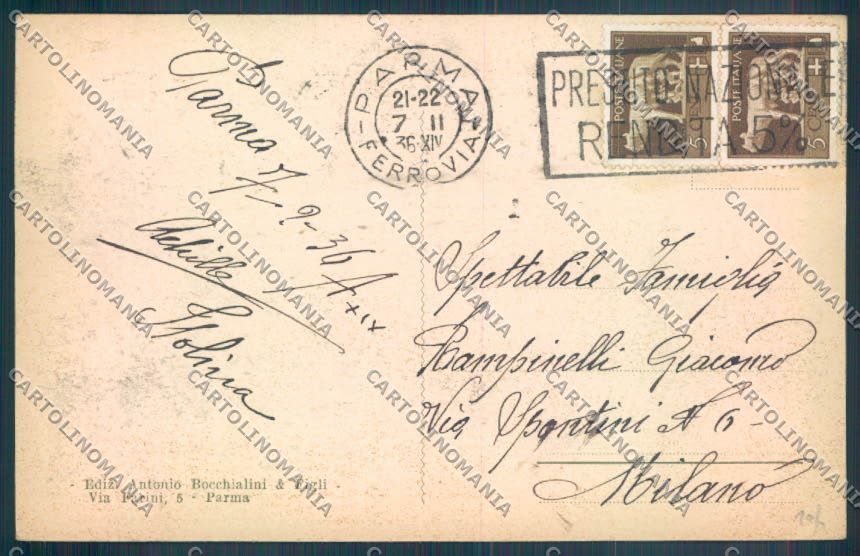 Parma Città Caserma cartolina ZT2638 – retro