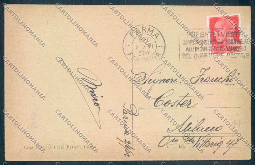 Parma Città Verdi cartolina ZT2641 – retro