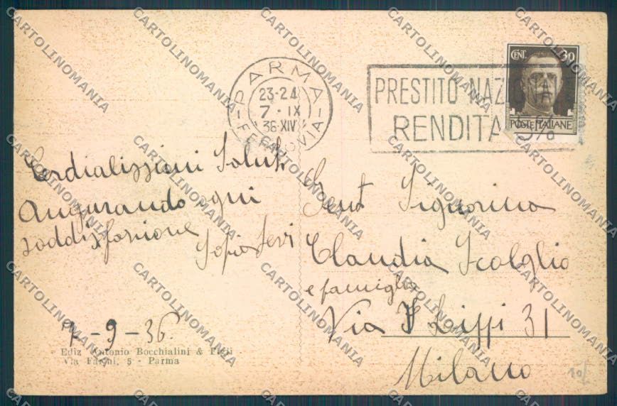 Parma Città Verdi cartolina ZT2654 – retro