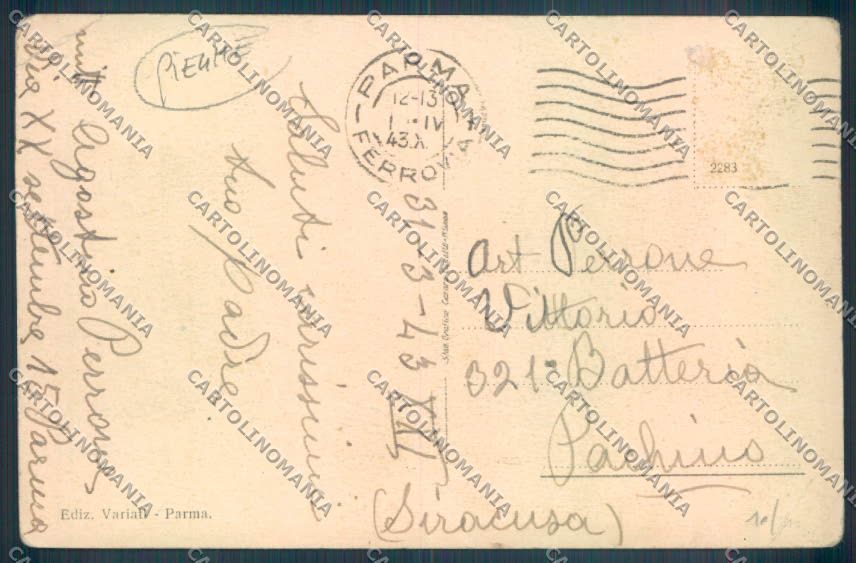 Parma Città Verdi PIEGHE cartolina ZT2660 – retro