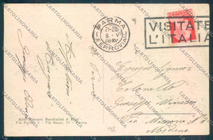 Parma Città Scuola Militare cartolina ZT2684 – retro