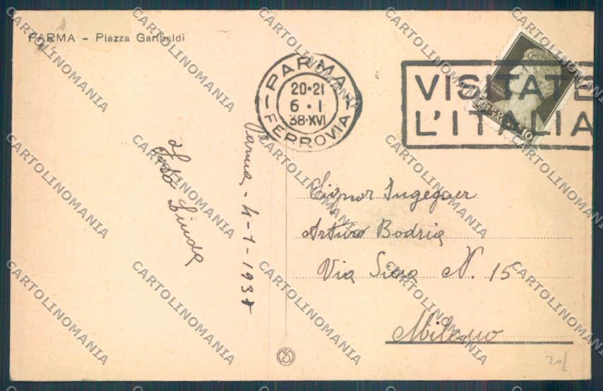 Parma Città Tram cartolina ZT2757 – retro